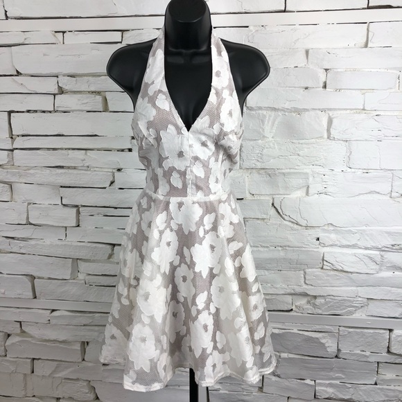 The Moon Halter Slip Floral Dress White 1368 - Picture 8 of 8
